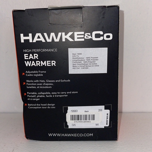 NWT Hawke & Co. High Performance Ear Warmer Black - Picture 3 of 7